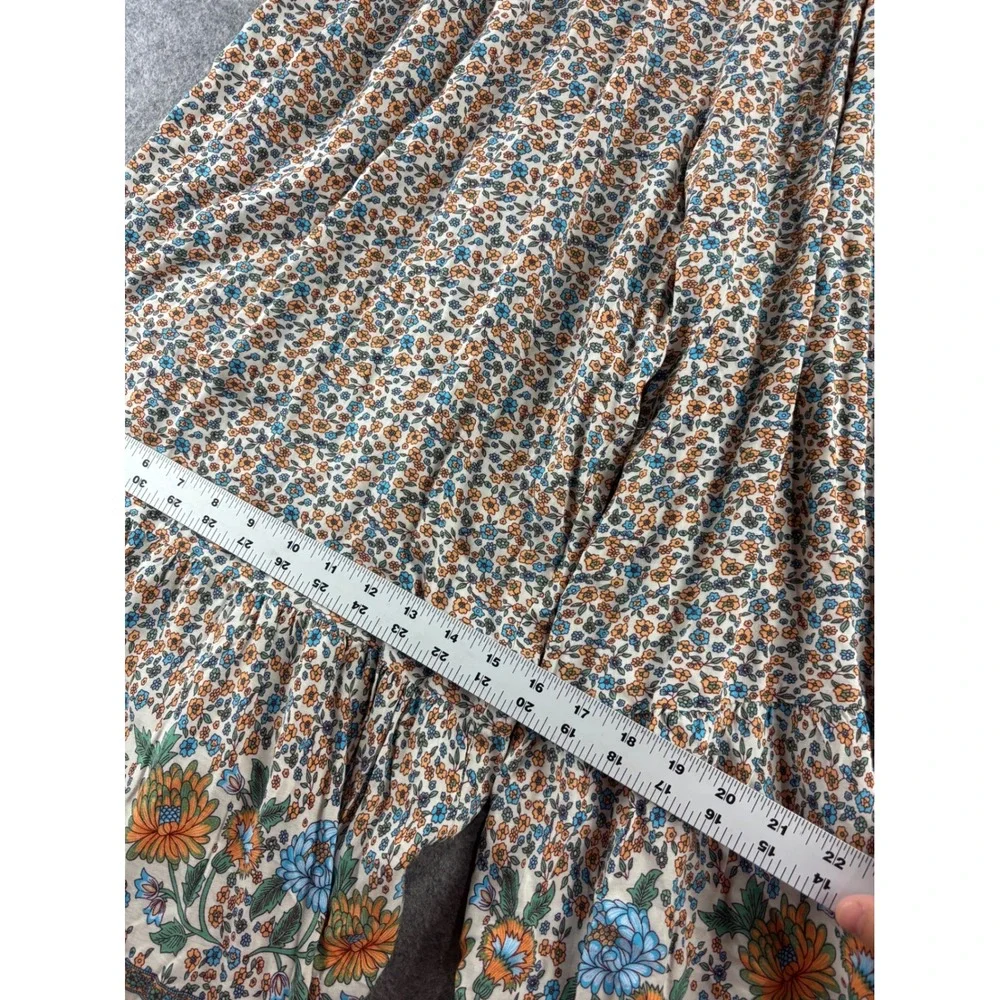 Natural Life Floral Wide Leg Jumpsuit Boho Tiered Flowy Womens L Boho Hippie